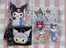 Sanrio Kuromi 6pc Lot: Acrylic Stand Keychain Charms Hello Kitty Sweets