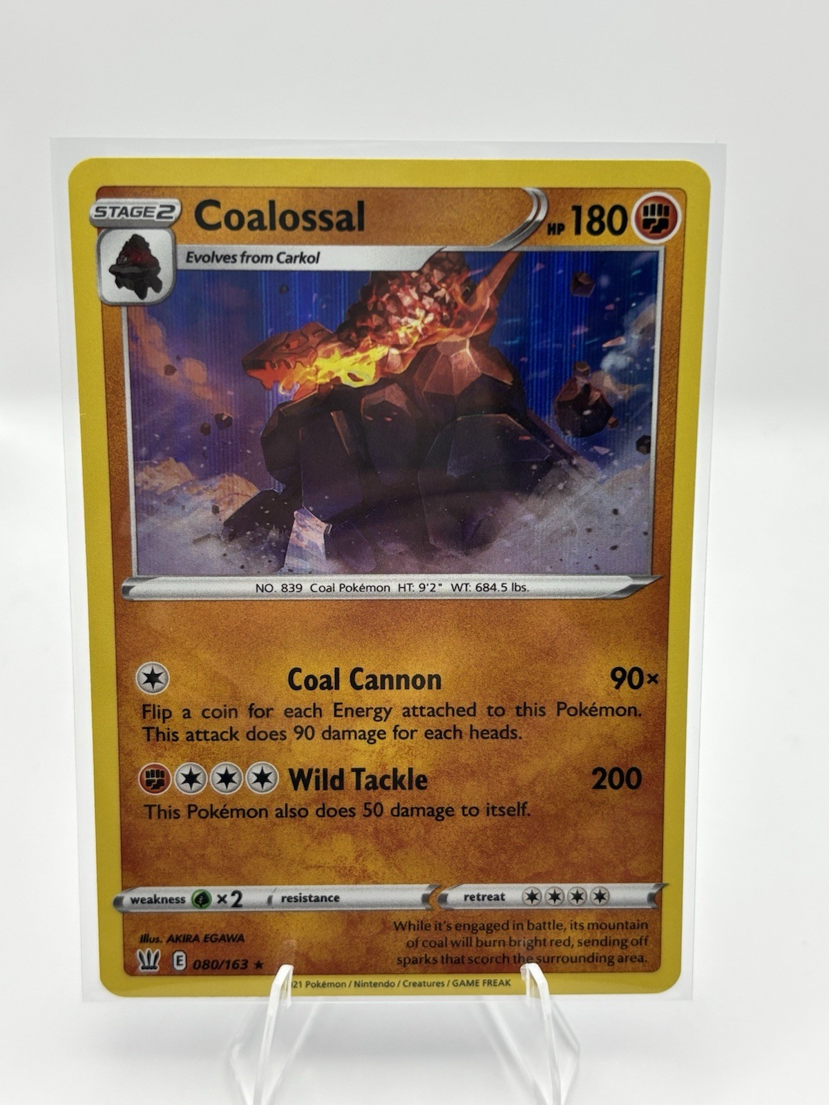 Pokemon Card Coalossal Battle Styles Holo Rare 080/163 Near Mint