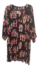 Vintage Natori Asian Motif Lounge Kaftan Dress Size Large