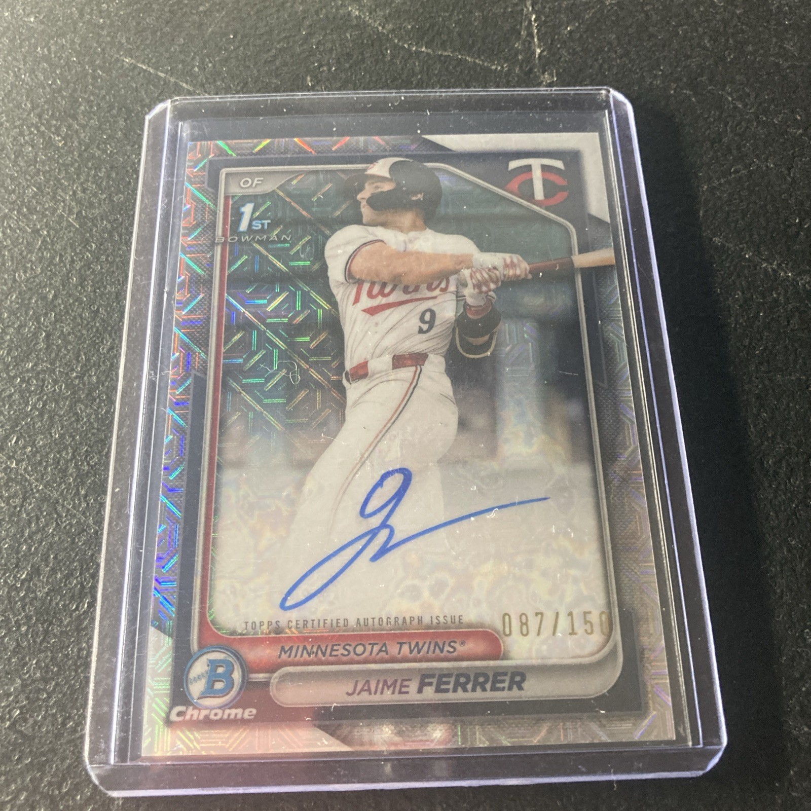 2024 Bowman Draft Jaime Ferrer Chrome Auto HTA Choice Refractor 1st #/150 Twins