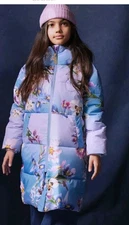 Molo Gradient Flower Harper Puffer Coat Jacket Size 8 Years Orchid Purple 