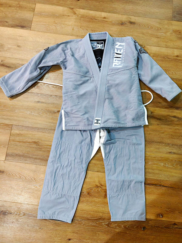 Raven Fighter BJJ Jiu-Jitsu Gi Uniform Set Jacket Pants Gray Adult Unisex A1