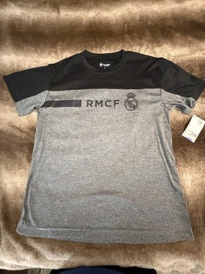 Real Madrid RMCF Soccer Athletic Shirt Mens Large Gray Black NWT