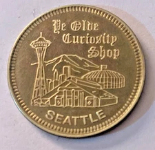 YE OLDE CURIOSITY SHOP GOOD LUCK SOUVENIR TOKEN MEDAL COIN SEATTLE WASHINGTON 