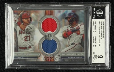 2024 Tribute Dual Relics Players 162/199 Mike Trout Ronald Acuna Jr Acuña 0ji1