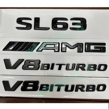 F&uuml;r Mercedes Benz SL63 AMG V8 BITURBO Schriftzug Embleme Aufkleber Badge Auto