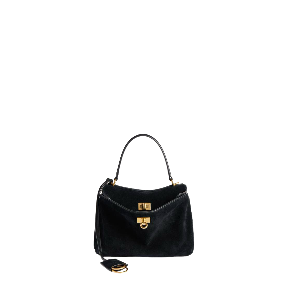 BALENCIAGA Rodeo Mini $2990 Black Suede Handbag New And Authentic