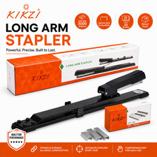 KIKZI&reg; Long Arm Stapler Heavy Duty Booklet A3 A4 Paper Stapler + 3000 Staples UK