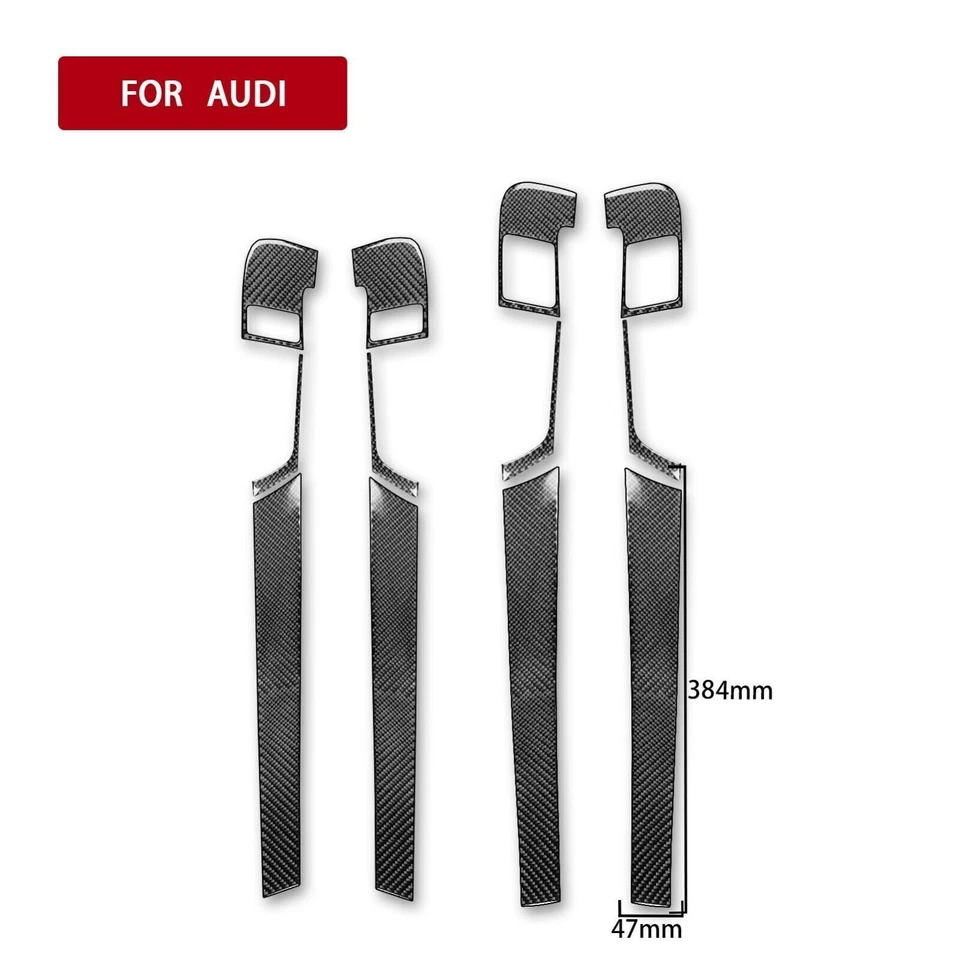 Kits de 12 calcomanías de fibra de carbono real para panel de puerta interior para Audi A3 S3 8P 2006-07 Foto 2 de 4