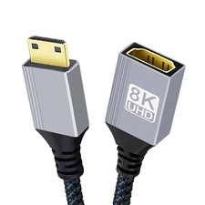 Micro/Mini HDMI to HDMI 8K60Hz 48Gbps Ultra High Speed Gold Plated Braided Cable