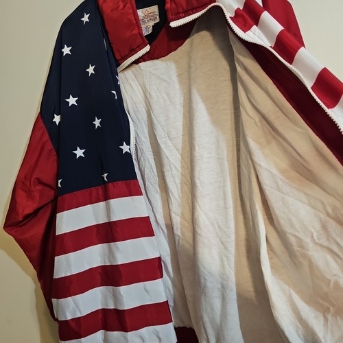 Active Horizon American Flag Vintage Windbreaker Jacket Lightweight Size 20W - Picture 9 of 10