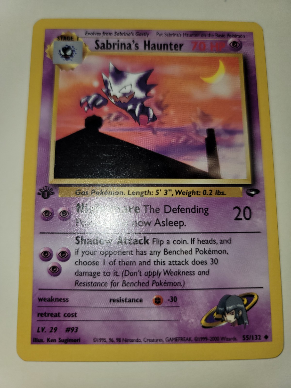 Sabrina's Haunter 1st Edition 55/132 Pokemon Gym Challenge NM