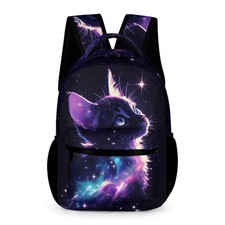 GNEW Galaxy Cat Backpack Cute Kitten Backpack for Girls, Cat in Light Purple ...