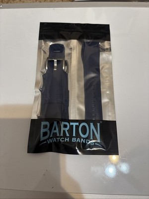 BARTON WATCH BANDS Quick Release Elite Silicone Watch Bands, 22mm, Navy Blue