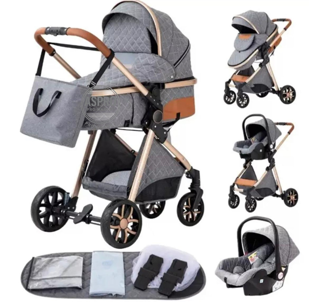 Passeggino 3 in 1. Carrozzina da VIAGGIO portatile pieghevole. Telaio ALLUMINIO foto 3