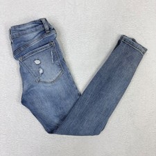 Vervet Distressed Skinny Jeans Light Wash Blue 24 Stretch Rips