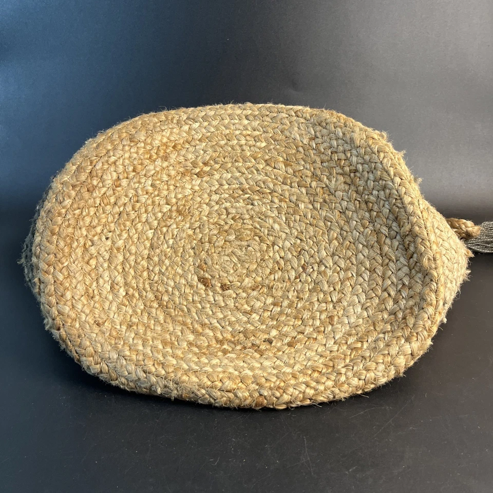 Cesta de almacenamiento tejida asas de cuerda natural mantas ropa de juguete yute 16" boho Foto 3 de 4