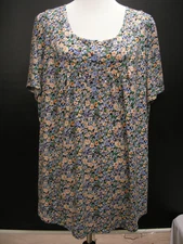 PLUS SIZE WOMENS BLOUSE, FLORAL DESIGN, MULTI-COLORED, 3X, SEE NEW 50% OFF RATE
