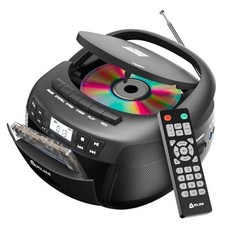 CD Cassette Tape Player, Bluetooth CD Boombox, AM/FM Radio, Stereo Black
