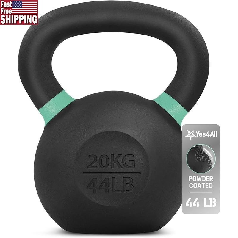 Powder Coated Cast Iron Kettlebell Set Strength Training Home Gym Workout New