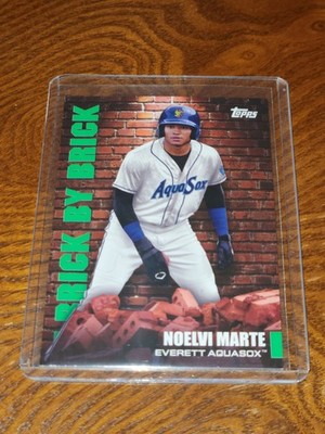 2022 Topps Pro Debut Noelvi Marte Brick By Brick Green Parallel RC SP #35/99