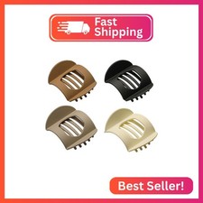 4 PCS Flat Claw Clips, Round Large Flat Hair Clips for Women,French Strong Hold