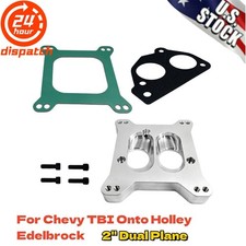 For Chevy Dual Plane 2tbi Onto Holley Edelbrock 4barrel Intake Manifold Adapter