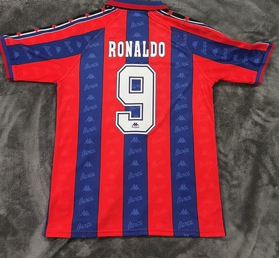 Kappa FC Barcelona Ronaldo 9 Red Blue Soccer Jersey Officially