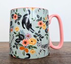 *NEW* 10 Strawberry Street Brand ADORABLE Floral Bella Ceramic Kitty Cat Mug