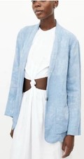 Raquel Allegra Tie Dye Shawl Boyfriend Blazer SZ M Lagenlook Minimalist Luxury
