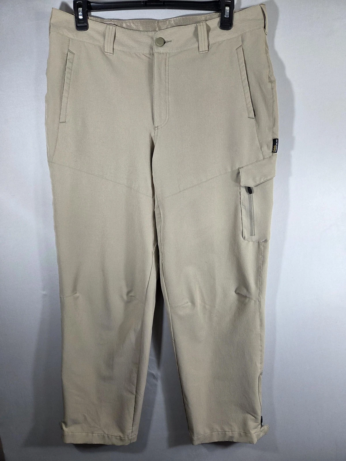 Cabela's Pants Mens 36x32 Beige Guidewear Softshell Stretch Fishing Hiking
