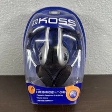 (NEW) RARE Vintage Koss Collapsible 2 Stereo Headphones Model KTX16