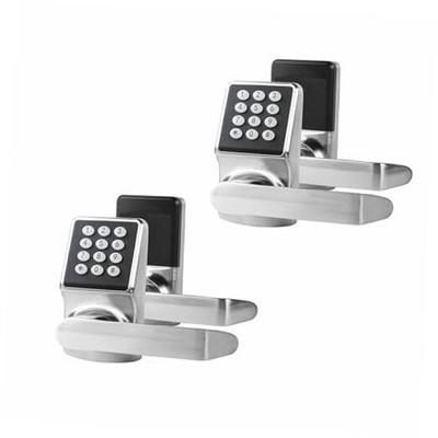 Keypad Door Lock with Handle, Digital Door Lock with 2 Pack Brushed Nickel