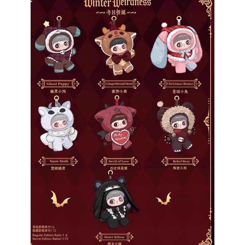 MayMei Winter Weirdness Series Blind Box Plush Toy Pendant Figure Art Gift