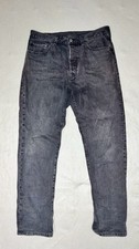 Levi's Premium 501 Original Fit Button Fly Jeans in Washed Charcoal Denim