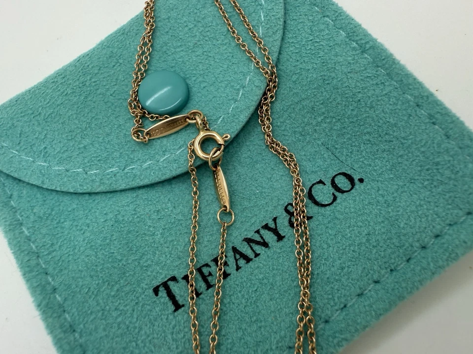 Cadena collar Tiffany Co oro rosa 18k Elsa Peretti 16" pulgadas Foto 4 de 4