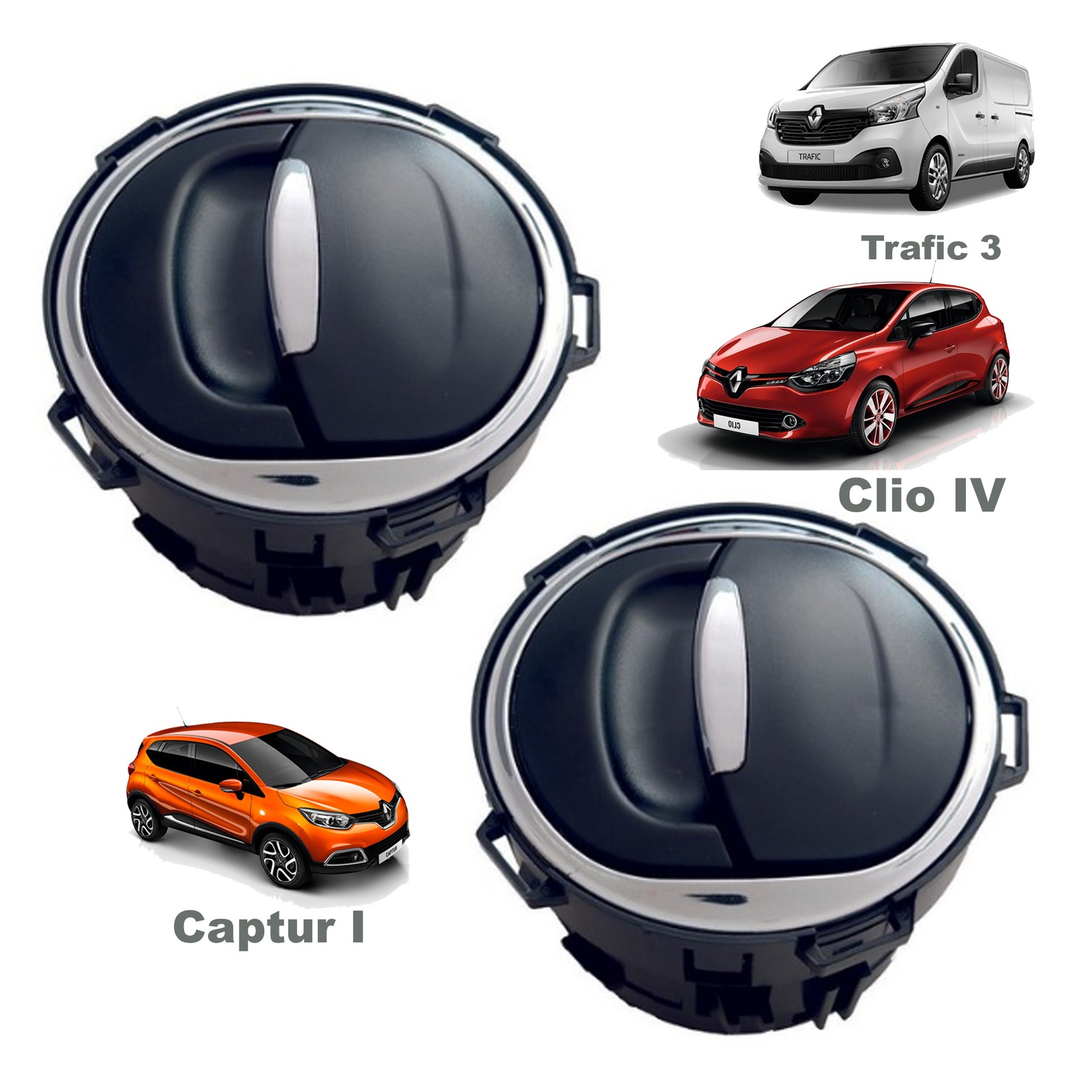Grille de ventilation orientable pour Captur et Trafic 3 ABS robuste - 2