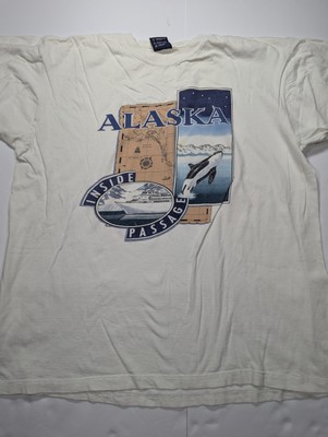 Inside Passage Shirt Mens XL Alaska VIntage 90s Cruise Ship Killer Whale
