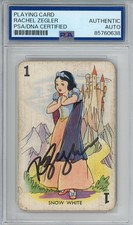 DISNEY SNOW WHITE & DWARFS SIGNED VINTAGE PLAYING CARD RACHEL ZEGLER PSA DNA COA