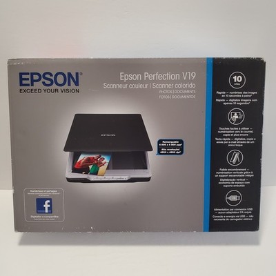 Epson Perfection V19 Color Photo Document Scanner Open Box Complete Open Box