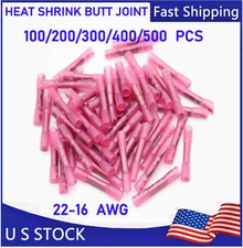 500/ Heat Shrink Butt Splice Wire Connector Insulated Waterproof Crimp Terminals