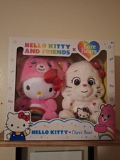 Care Bears Hello Kitty Loves Cheer Bear 10" Collectible Plush 2-Pack - New