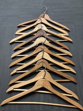 Vtg 1930s-1950s Wooden Hangers Mid-Century USA Made Clothes Clothing Lot of 10