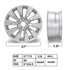 New 17 X 7.5 Replacement Wheel Rim For Honda Accord 2013 2014 2015 Rim 64047