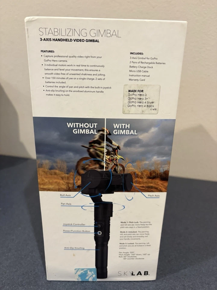 Sky Lab 3 Axis Gimball for GoPro Hero 3, 3+, 4 Silver and 4 Black - Image 4 of 4