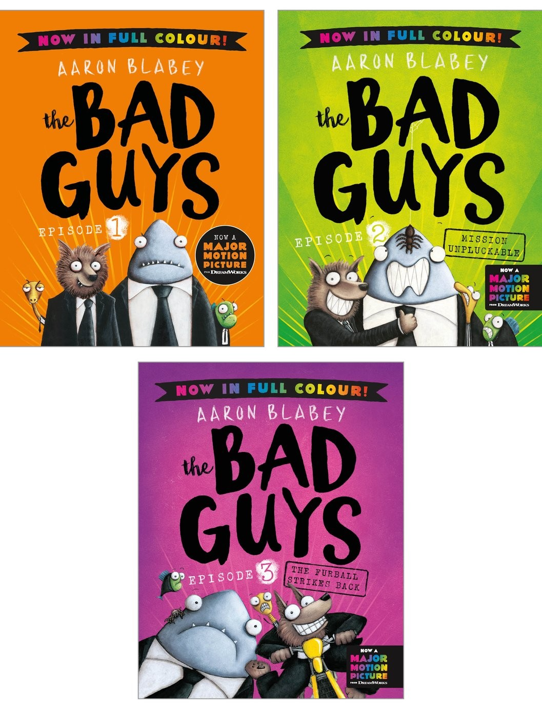 Bad Guys Colour Books 1-3 Collection Set by Aaron Blabey  - NEW (Free delivery)