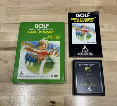 Vintage 1980 Golf Atari CX2634 Video Game Program with Original Box + Manual