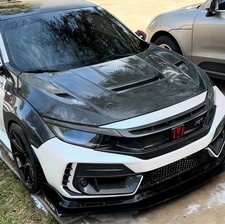 Front Vented Hood For Honda Civic Type R Fk8 Hatchback 17-21 Carbon Vs Style Front Vented Hood For Honda Civic Type R Fk8 Hatchback 17-21 Carbon Vs Style