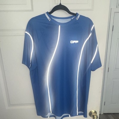 Off-White OFF ACTIVE Men's Blue Reflective Lightweight T-Shirt L Pullover