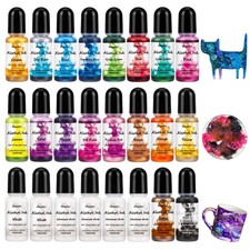 Alcohol Ink Set 24 Colors Resin Dye Concentrated Fast Drying for Crafts